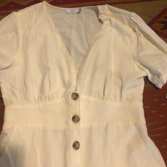 LUSH ivory jumpsuit. Size L - Picture 2 of 5